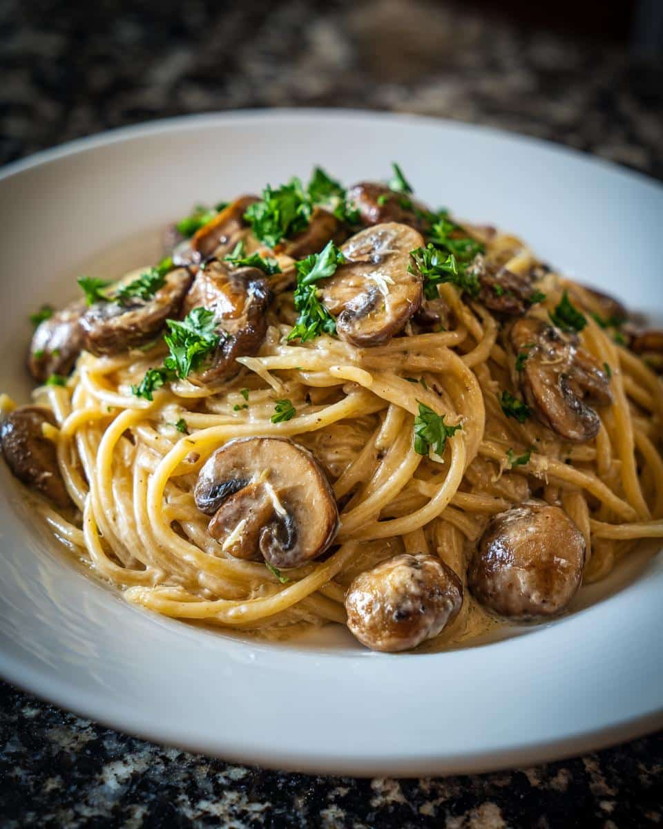 Creamy Garlic Mushroom Linguine - detail 1