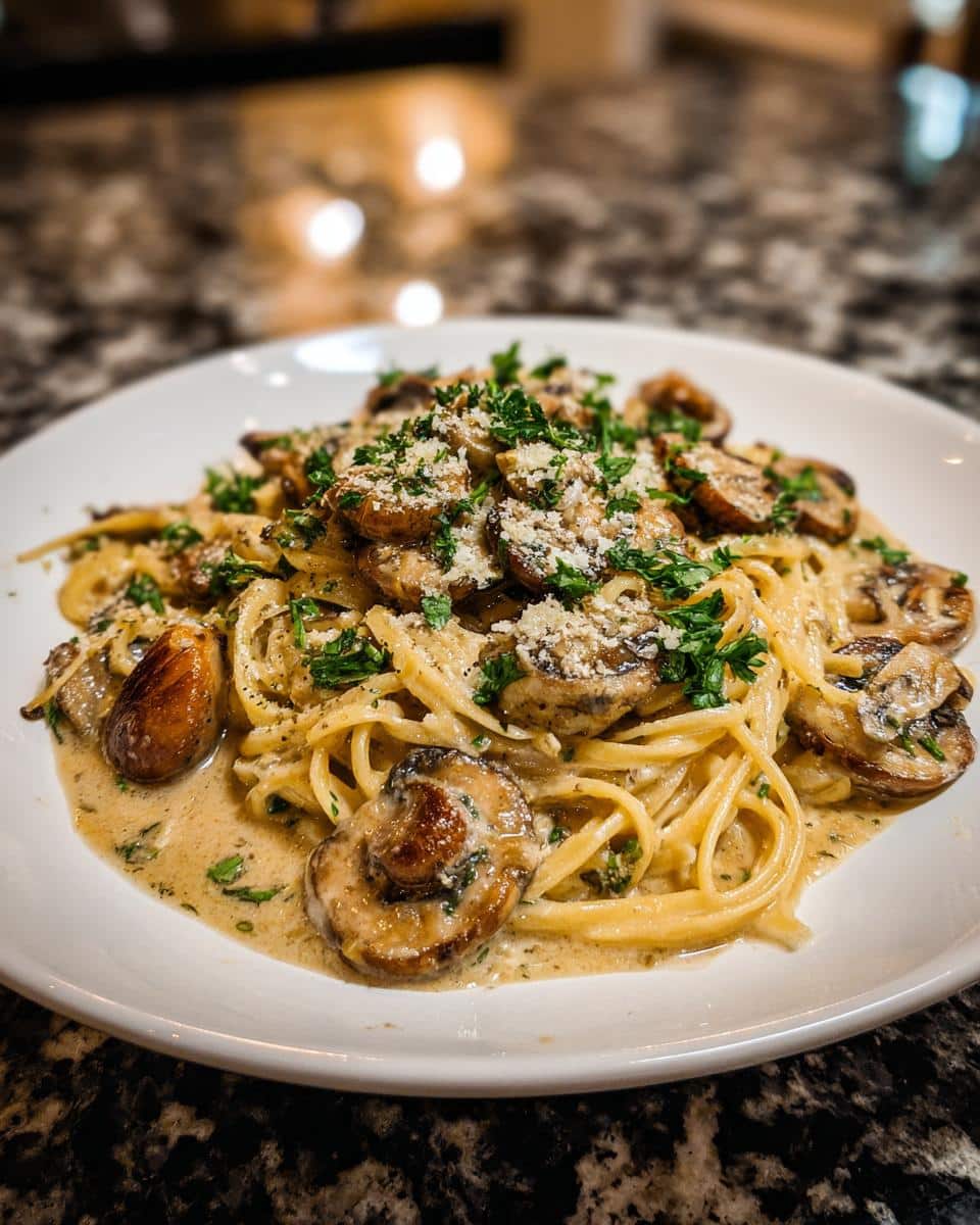 Creamy Garlic Mushroom Linguine - detail 3