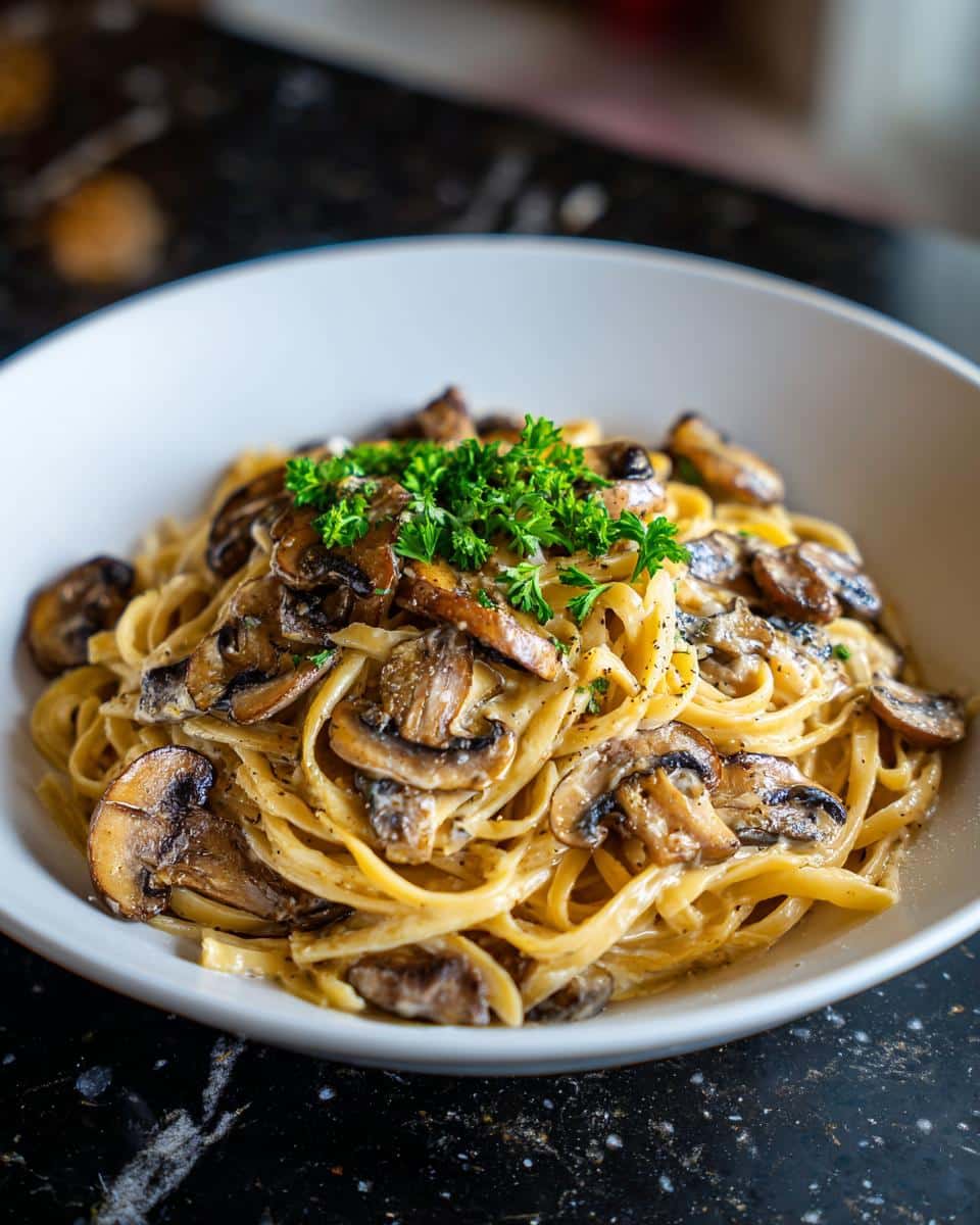 Creamy Garlic Mushroom Linguine - detail 4