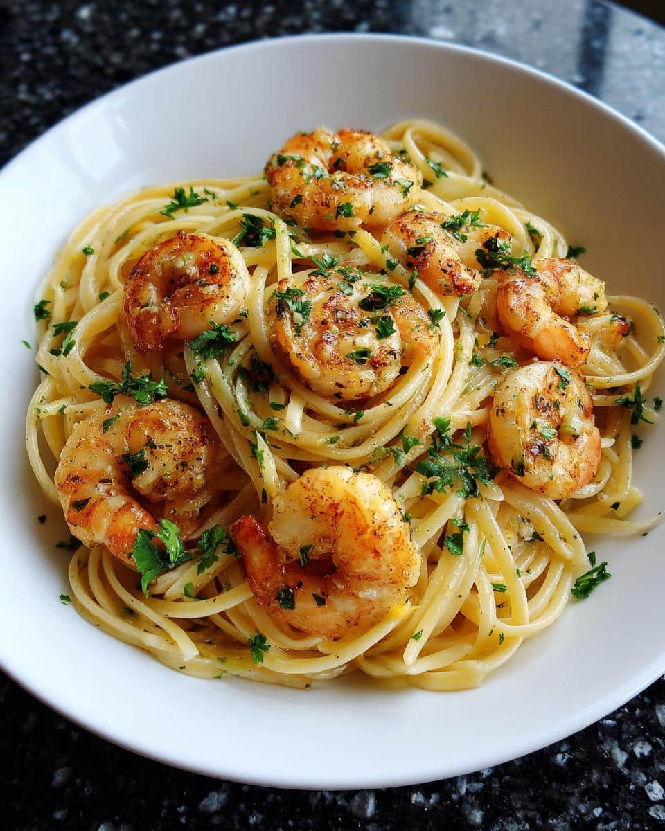 Creamy Garlic Shrimp Linguine - detail 3