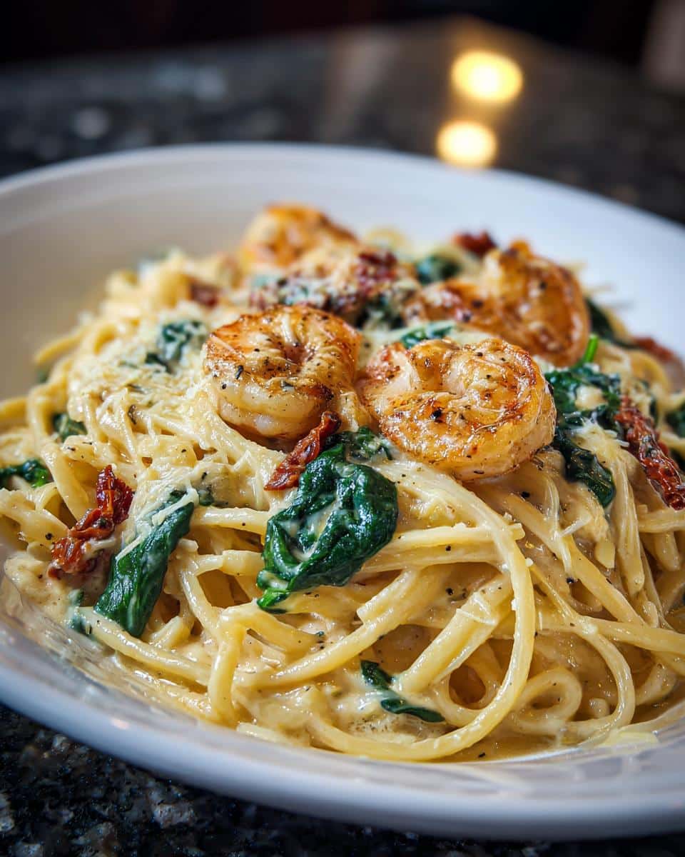 Creamy Tuscan Shrimp Pasta - detail 2