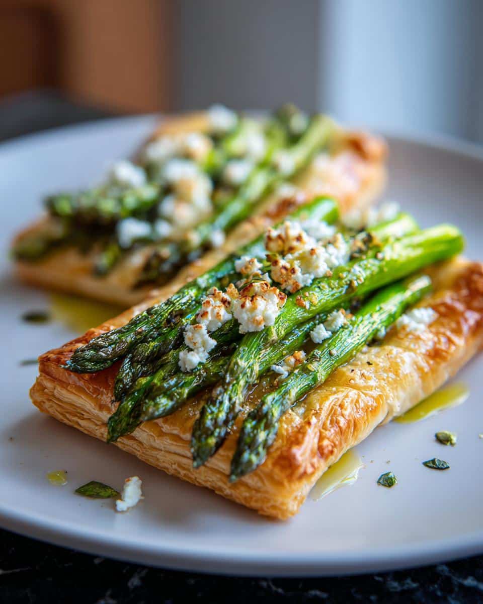 Asparagus Puff Pastry Tart with Feta - detail 1
