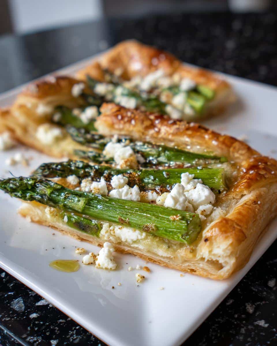 Asparagus Puff Pastry Tart with Feta - detail 2