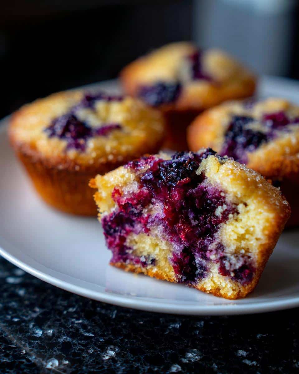 Blackberry Lemon Cornbread Muffins - detail 1