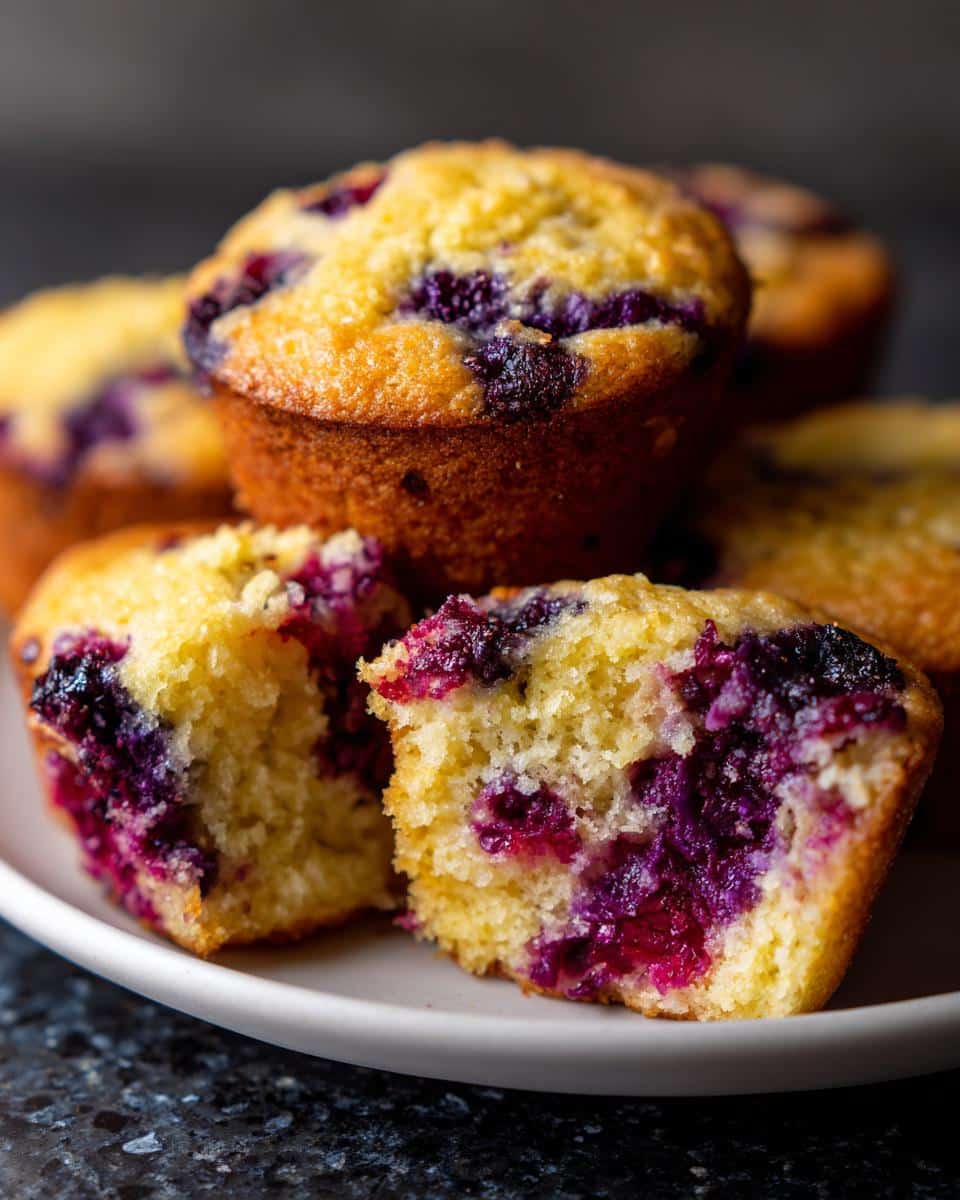 Blackberry Lemon Cornbread Muffins - detail 2