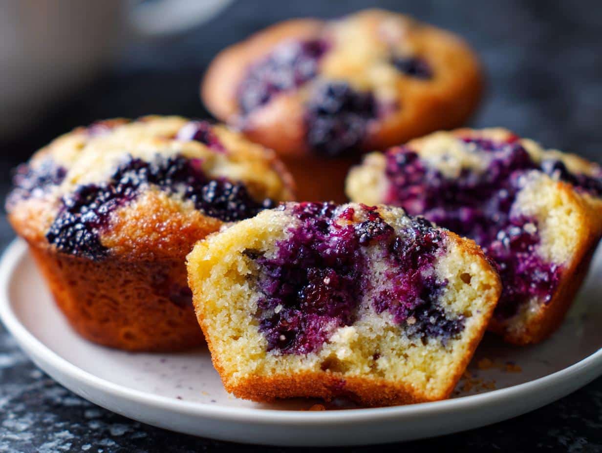 Blackberry Lemon Cornbread Muffins - detail 3