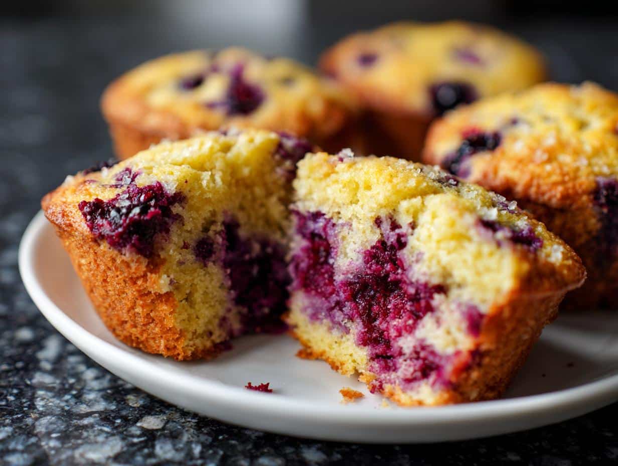 Blackberry Lemon Cornbread Muffins - detail 4