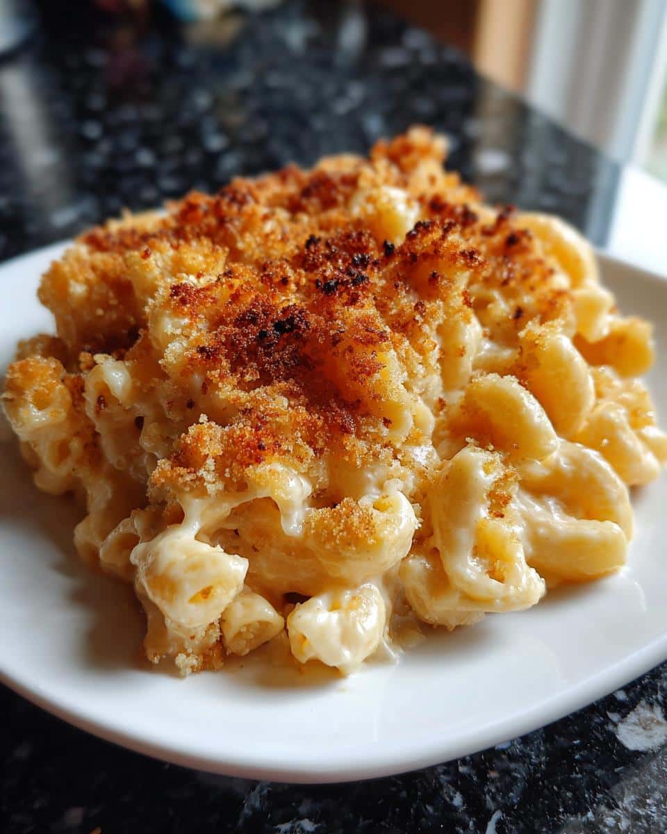 Classic baked mac and cheese - detail 1