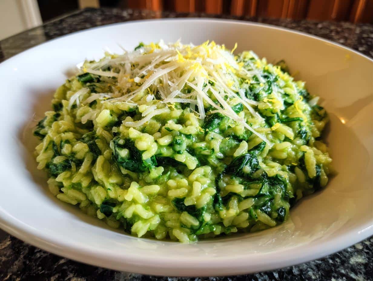 Creamy Green Spinach & Lemon Risotto in Just 35 Minutes