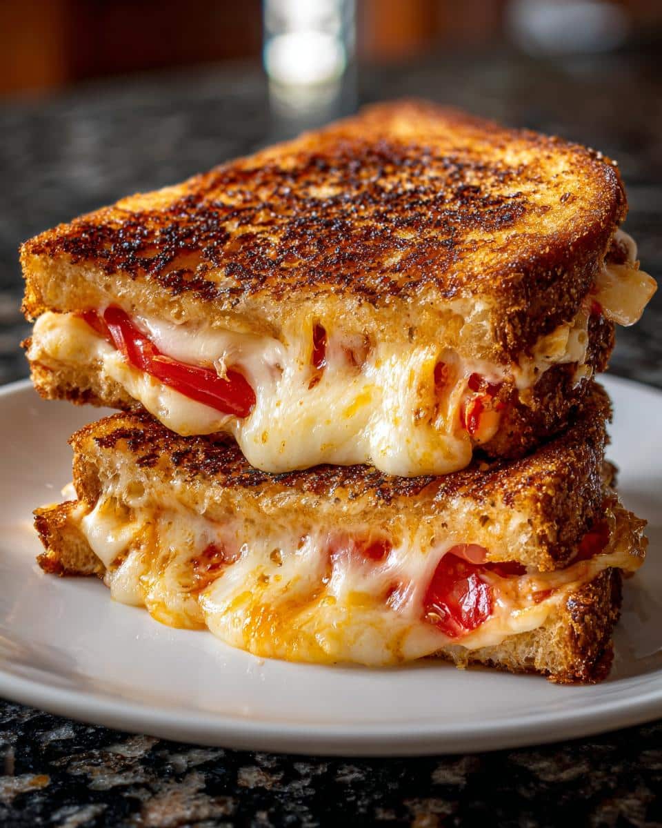 Grilled cheese with tomato - detail 2