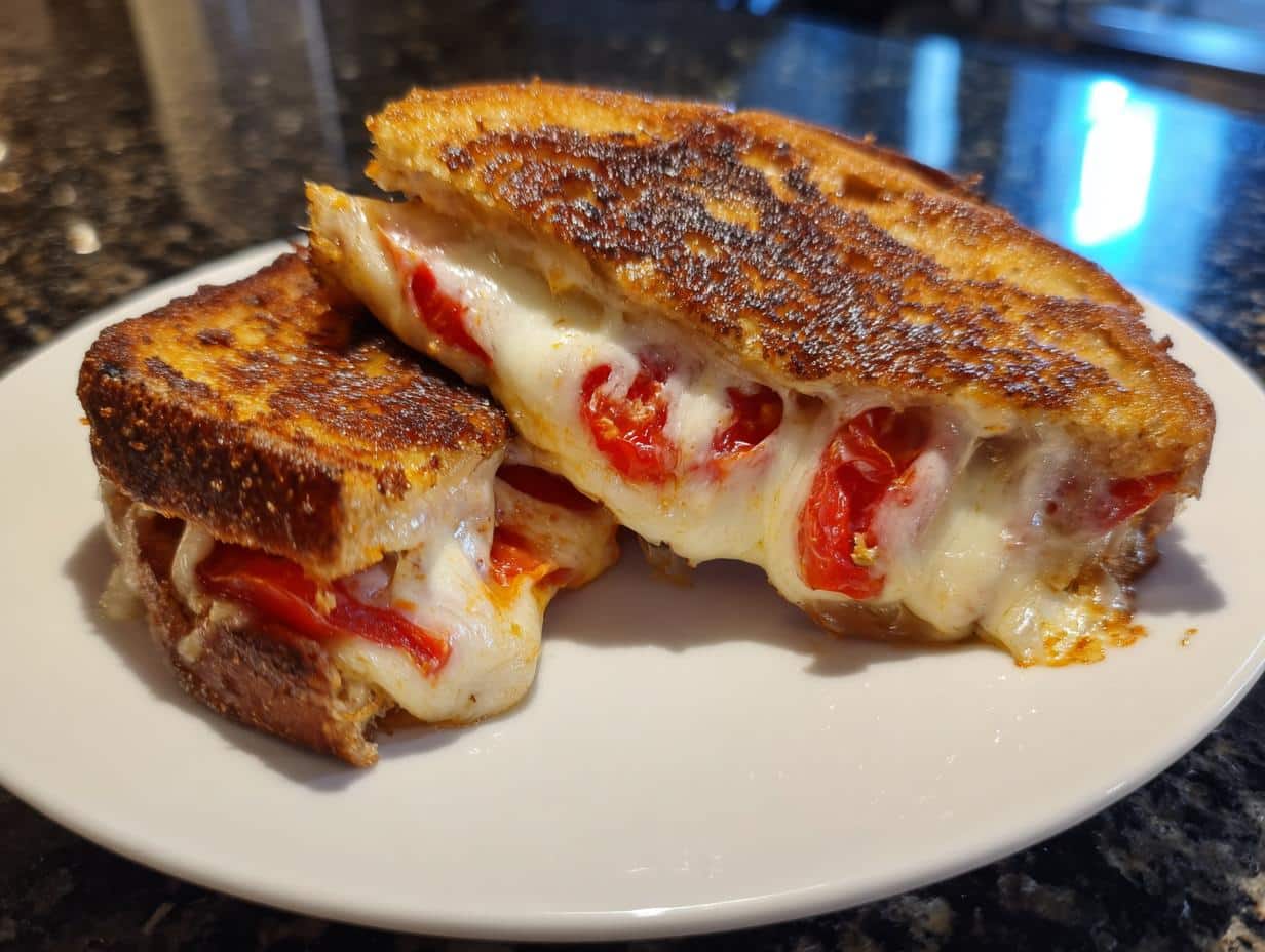Grilled cheese with tomato - detail 3