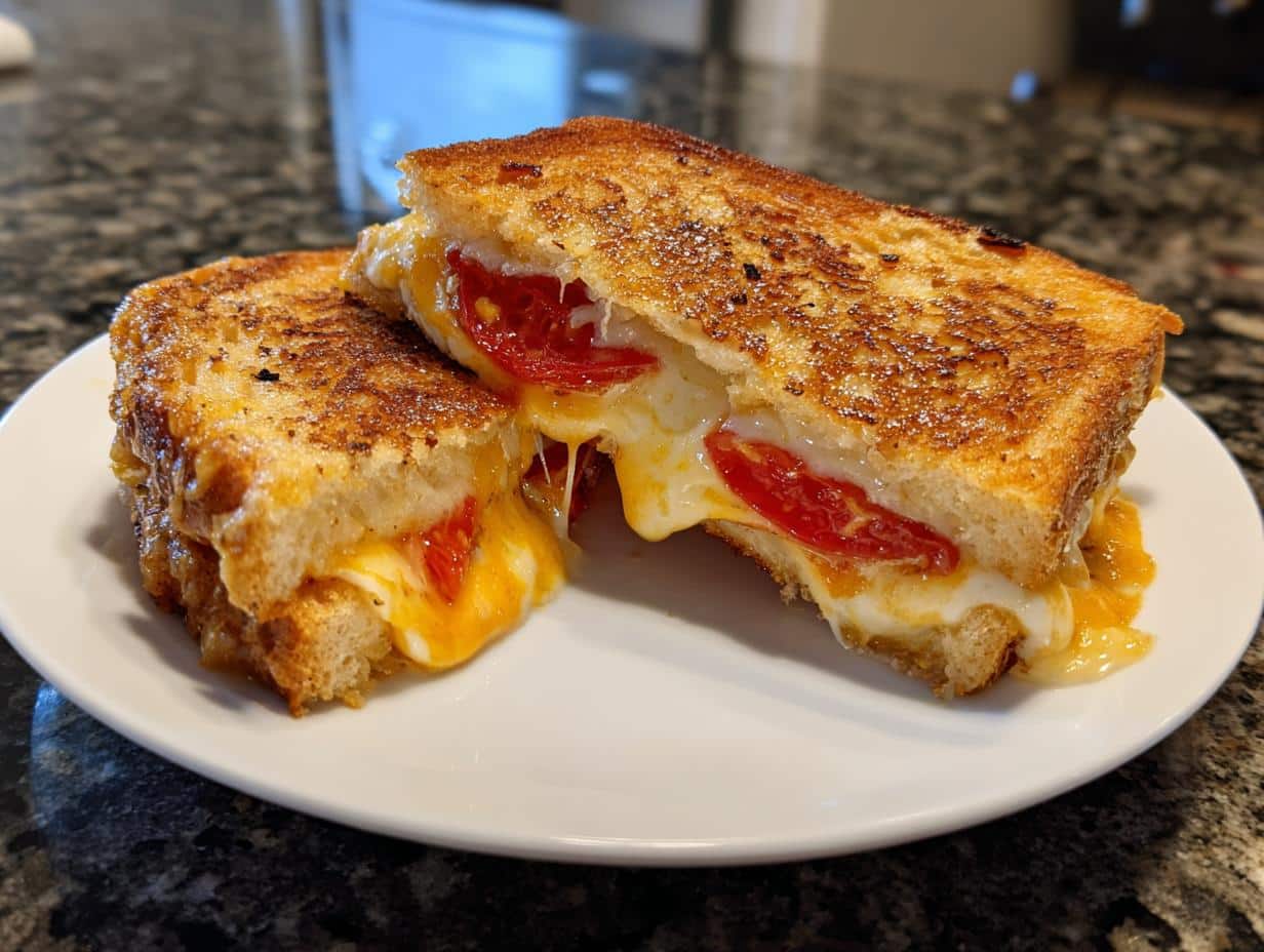 Grilled cheese with tomato - detail 4