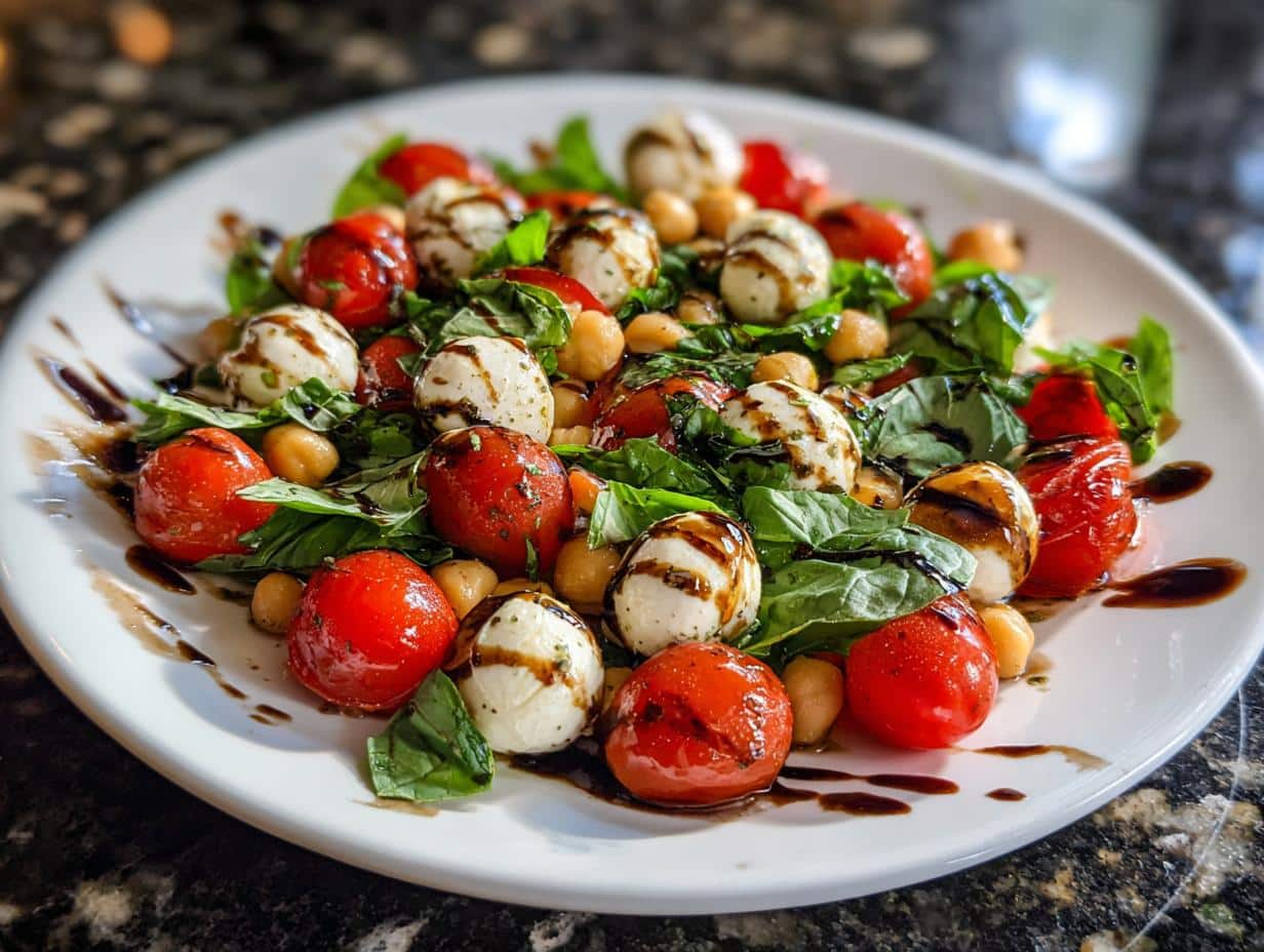 High-Protein Caprese Chickpea Salad: 14g Protein Bliss