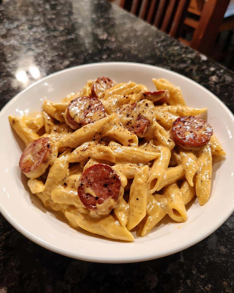 Kielbasa Pasta with Dijon Cream Sauce - detail 2