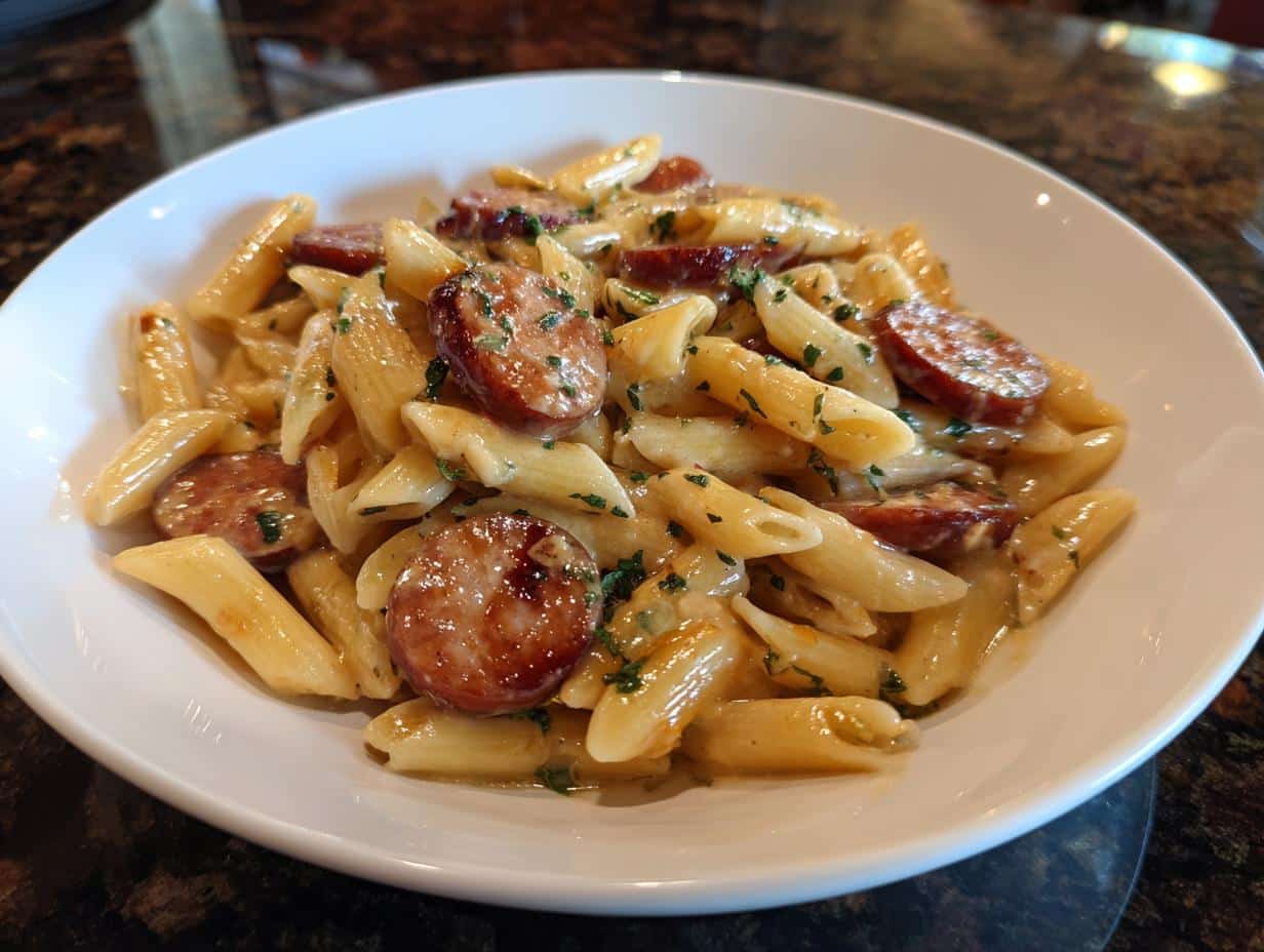 Kielbasa Pasta with Dijon Cream Sauce - detail 4