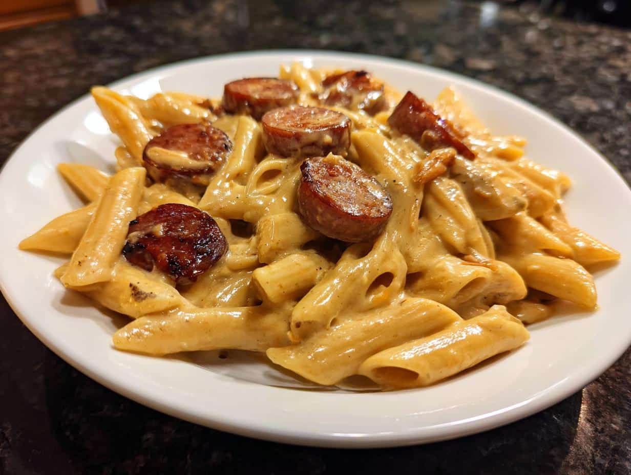 30-Minute Kielbasa Pasta with Dijon Cream Sauce Magic