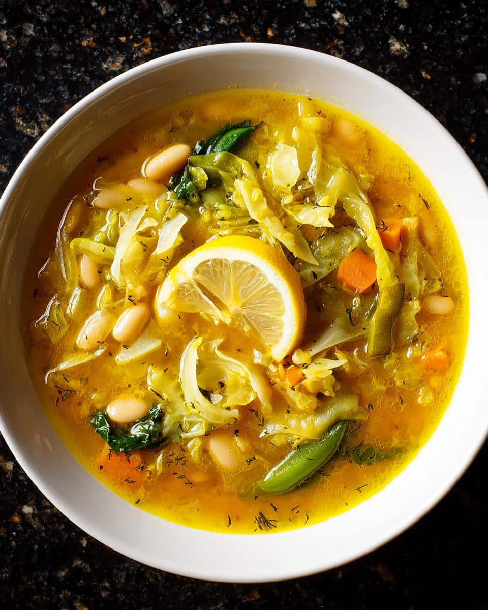 Lemon-Turmeric Cabbage & White Bean Soup - detail 2