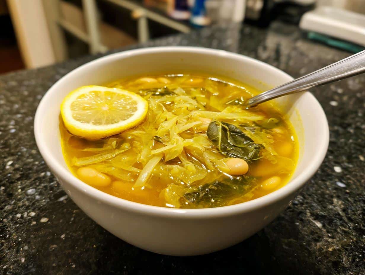 Lemon-Turmeric Cabbage & White Bean Soup - detail 3