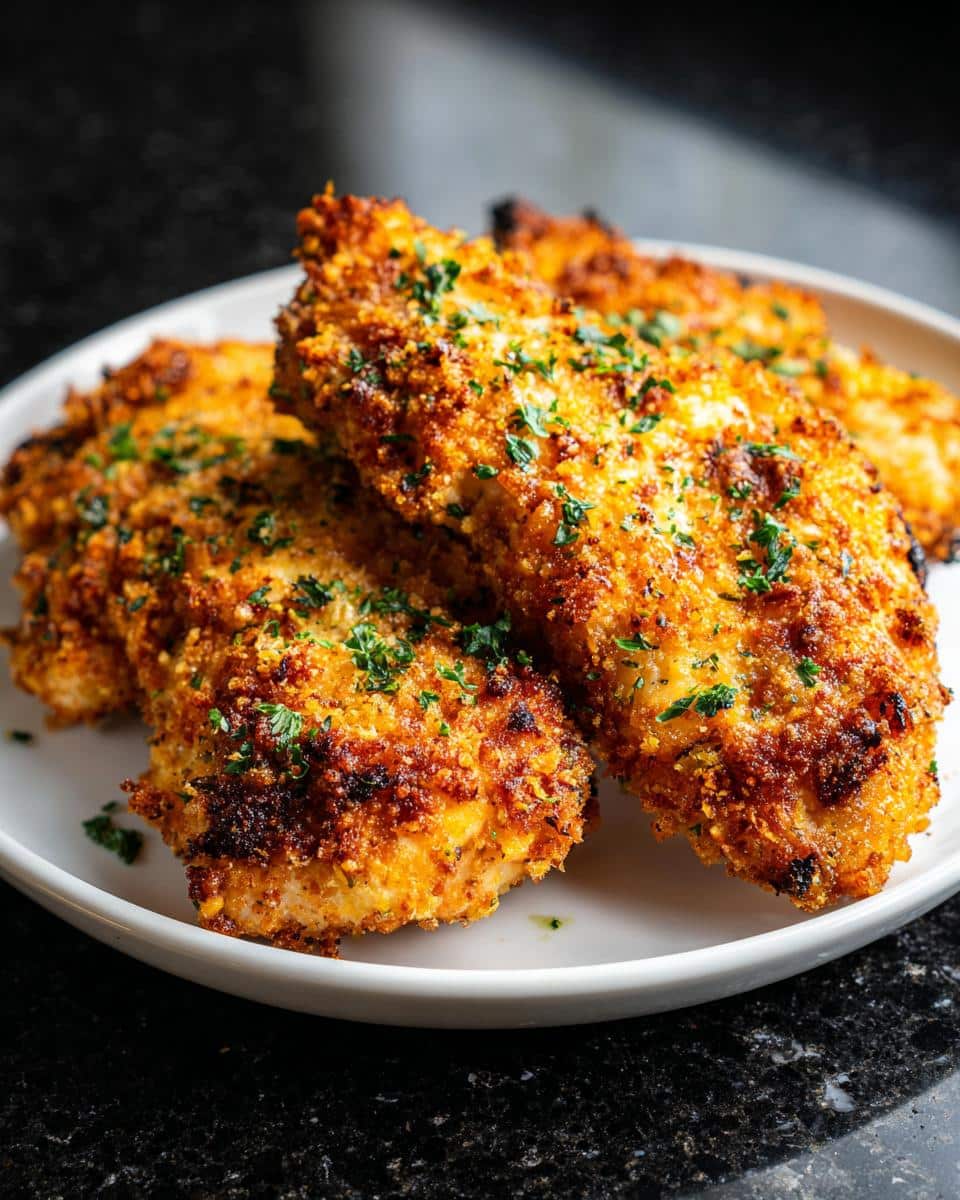 Parmesan crusted chicken - detail 1