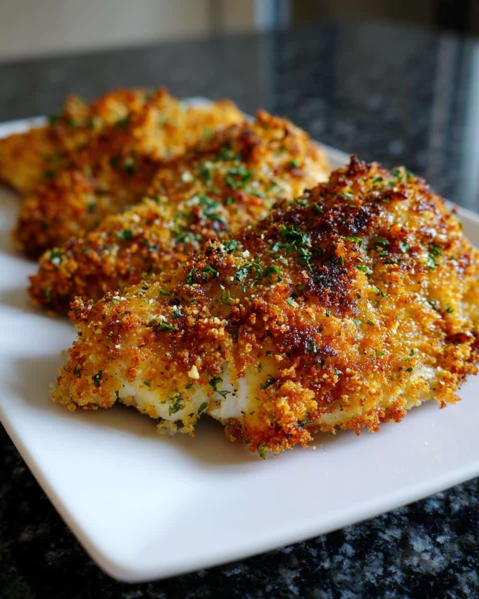 Parmesan crusted chicken - detail 2
