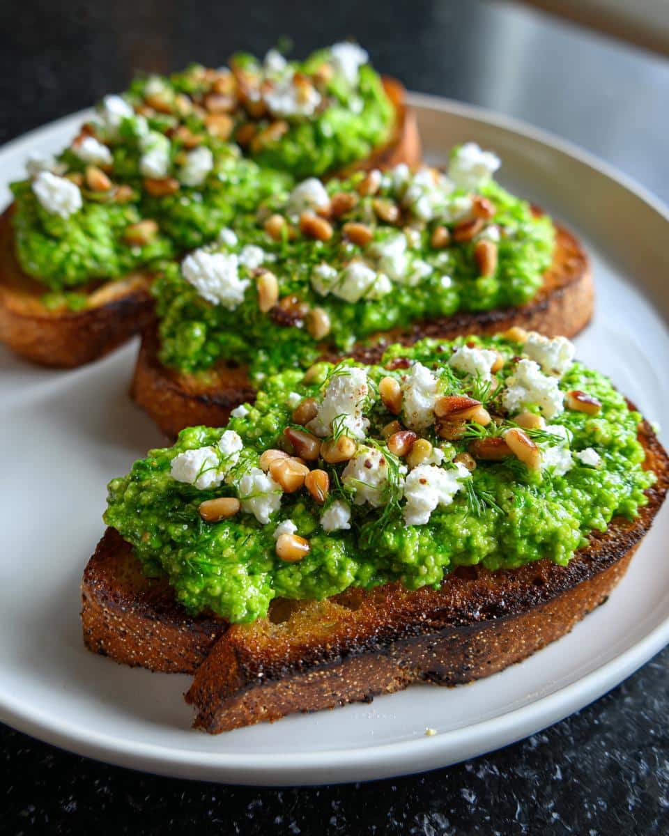 Pea and Mint Pesto Toast - detail 1