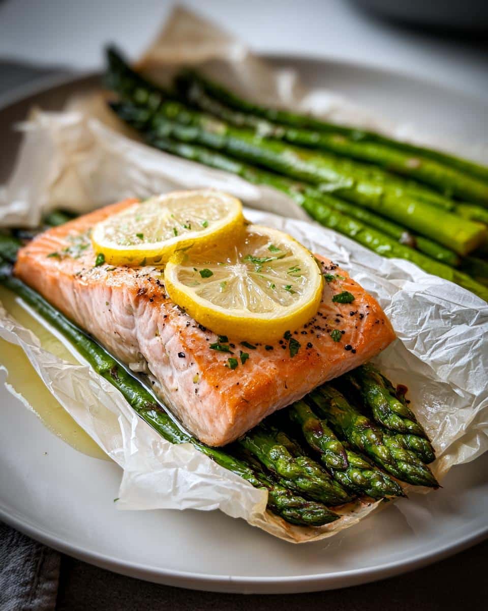 Salmon en Papillote with Asparagus - detail 3