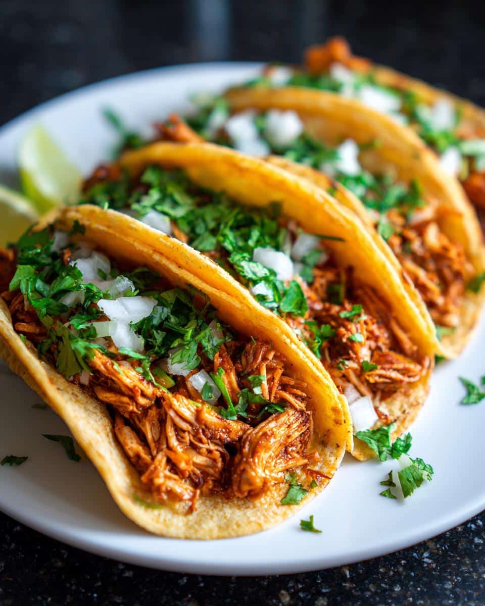 Shredded chicken tacos - detail 1