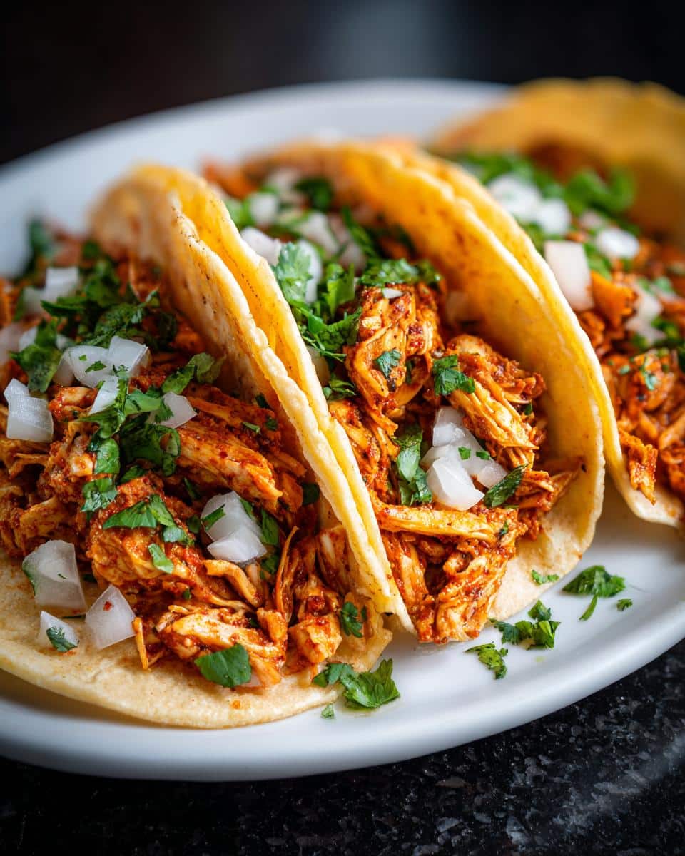 Shredded chicken tacos - detail 2