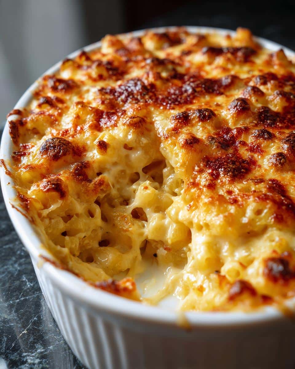 Southern baked mac and cheese - detail 1