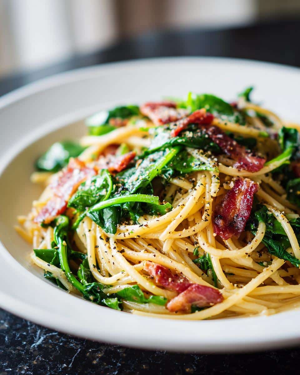 Spring Greens Carbonara - detail 2