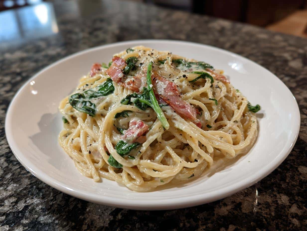 Spring Greens Carbonara - detail 3