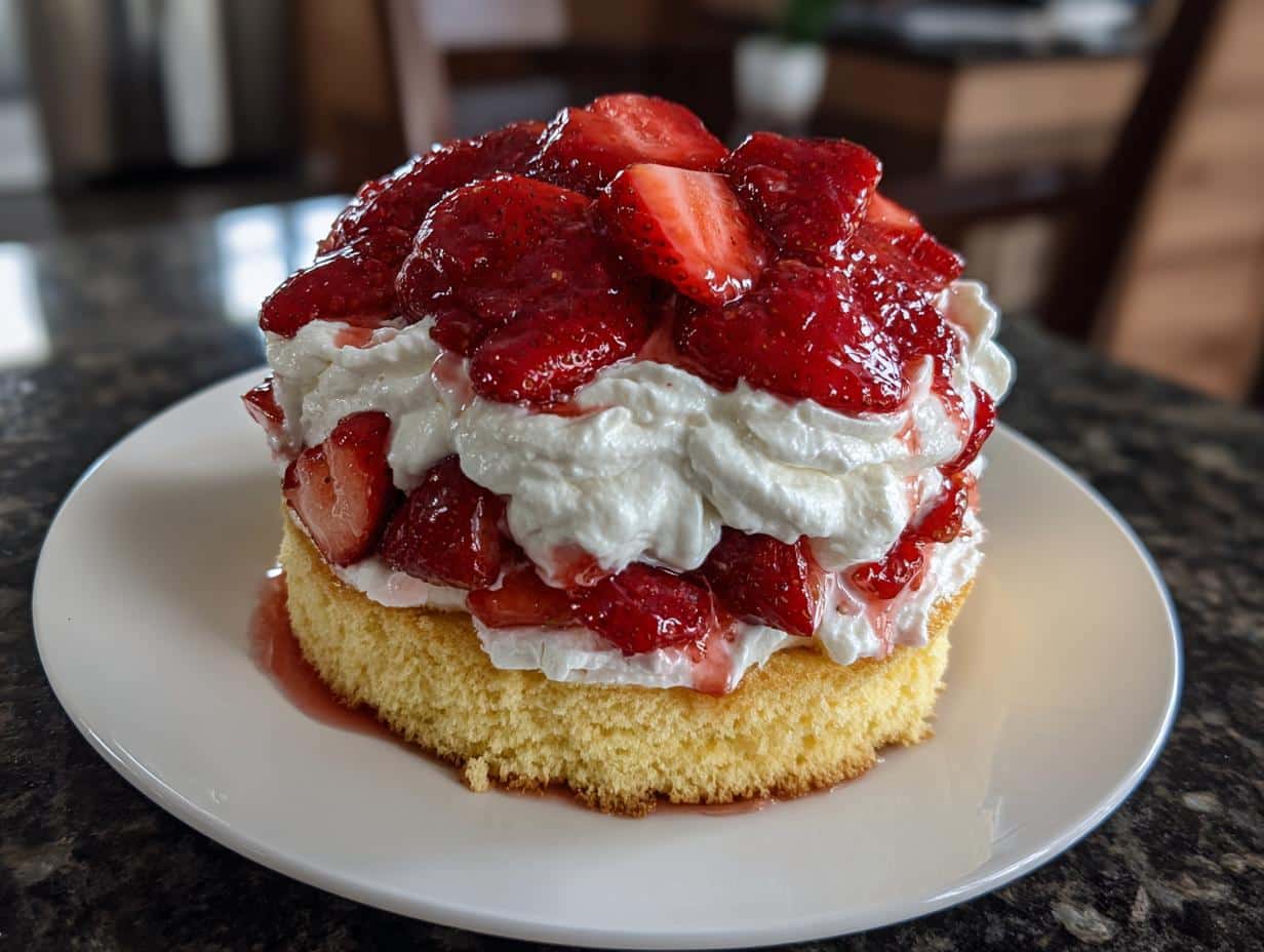 Strawberry shortcake with pound cake - detail 3
