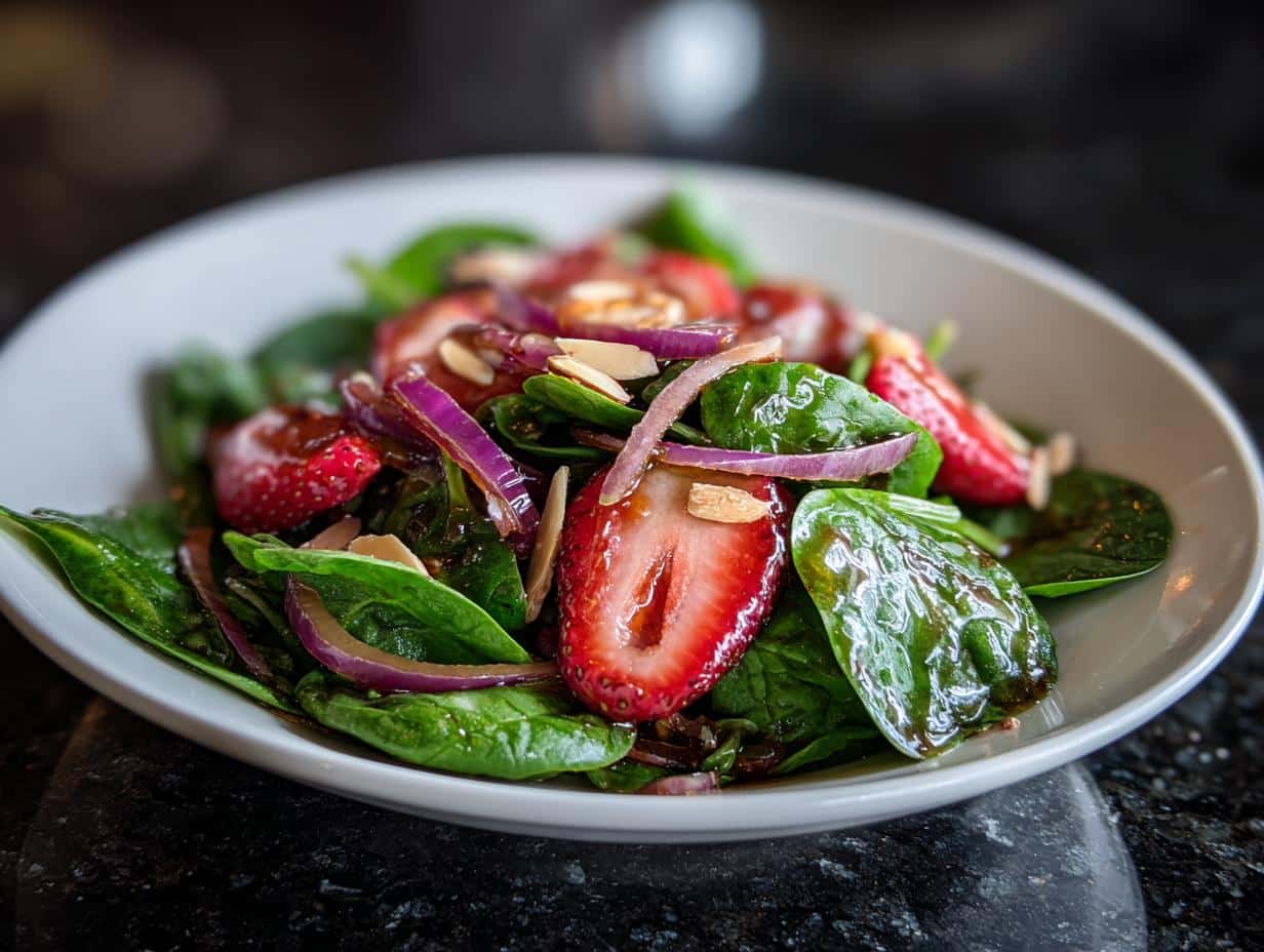 Strawberry spinach salad with balsamic vinaigrette - detail 5