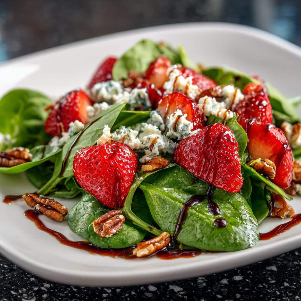 5-Star Strawberry Spinach Salad with Blue Cheese, Sweet & Tangy Bliss
