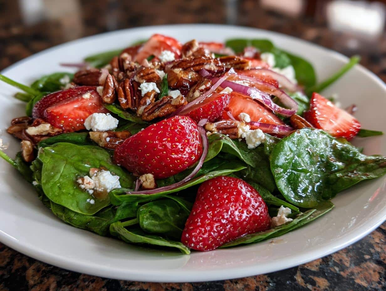 Irresistible Strawberry Spinach Salad with Feta and Pecans