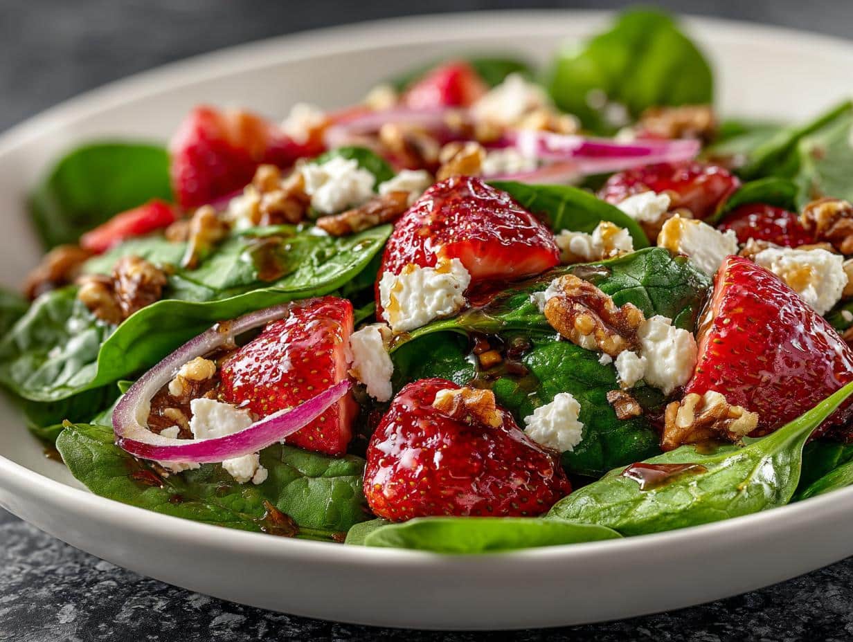 Irresistible Strawberry Spinach Salad with Goat Cheese in 15 Minutes