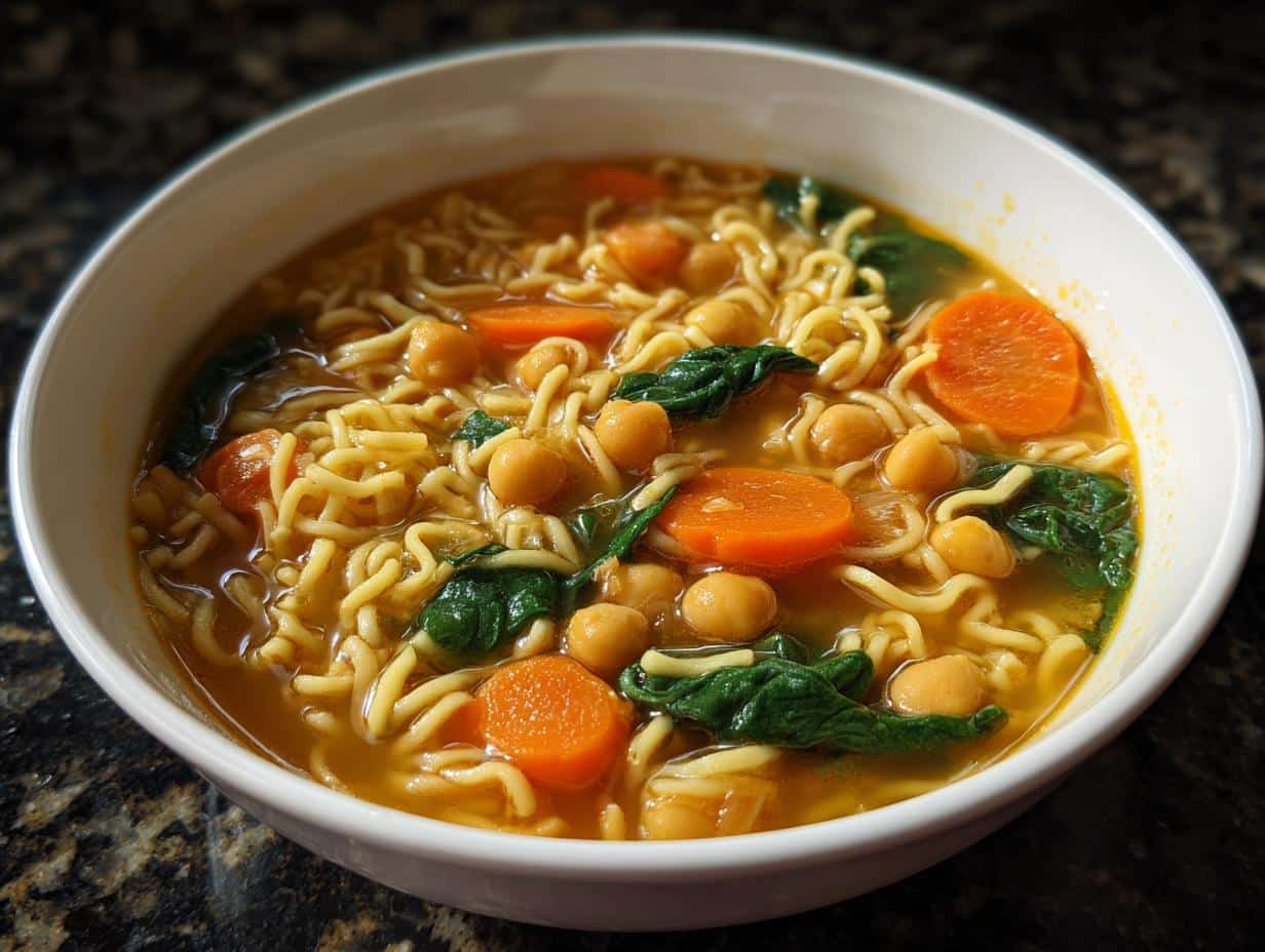 Vegan Chickpea Noodle Soup - detail 4
