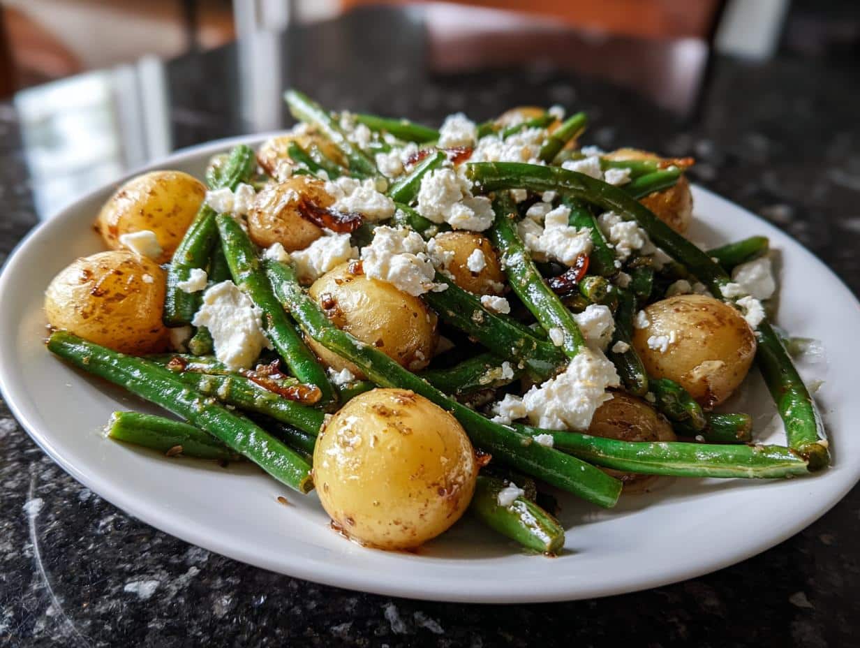 Warm Green Bean Salad with Potatoes and Feta - detail 3