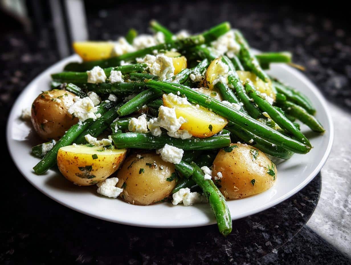 Warm Green Bean Salad with Potatoes and Feta - detail 4