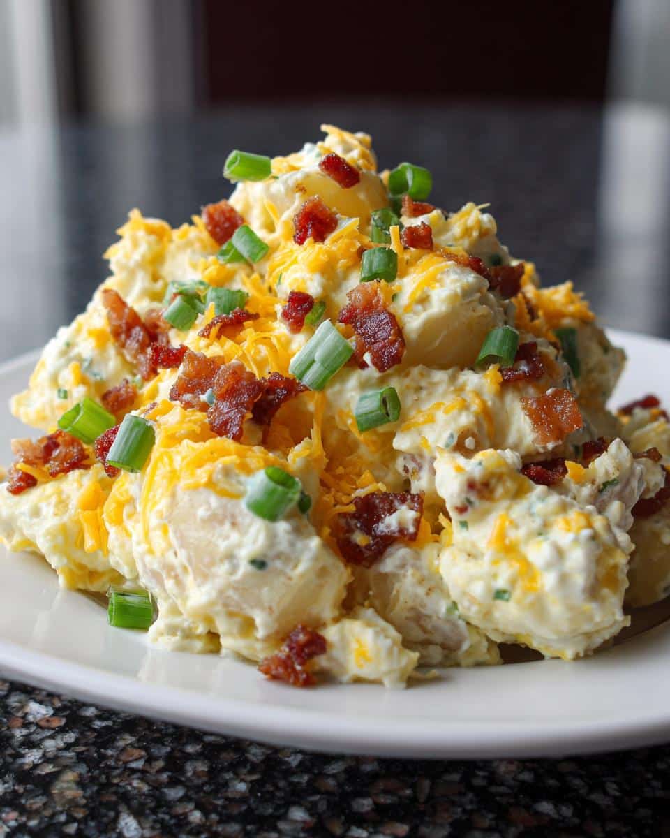 Loaded potato salad with turkey bacon - detail 1