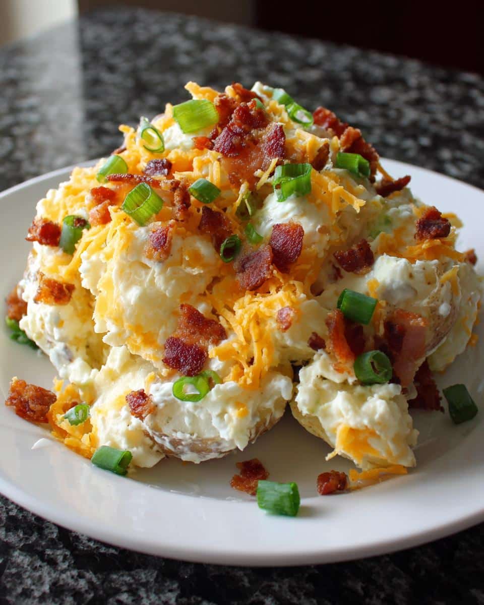Loaded potato salad with turkey bacon - detail 2