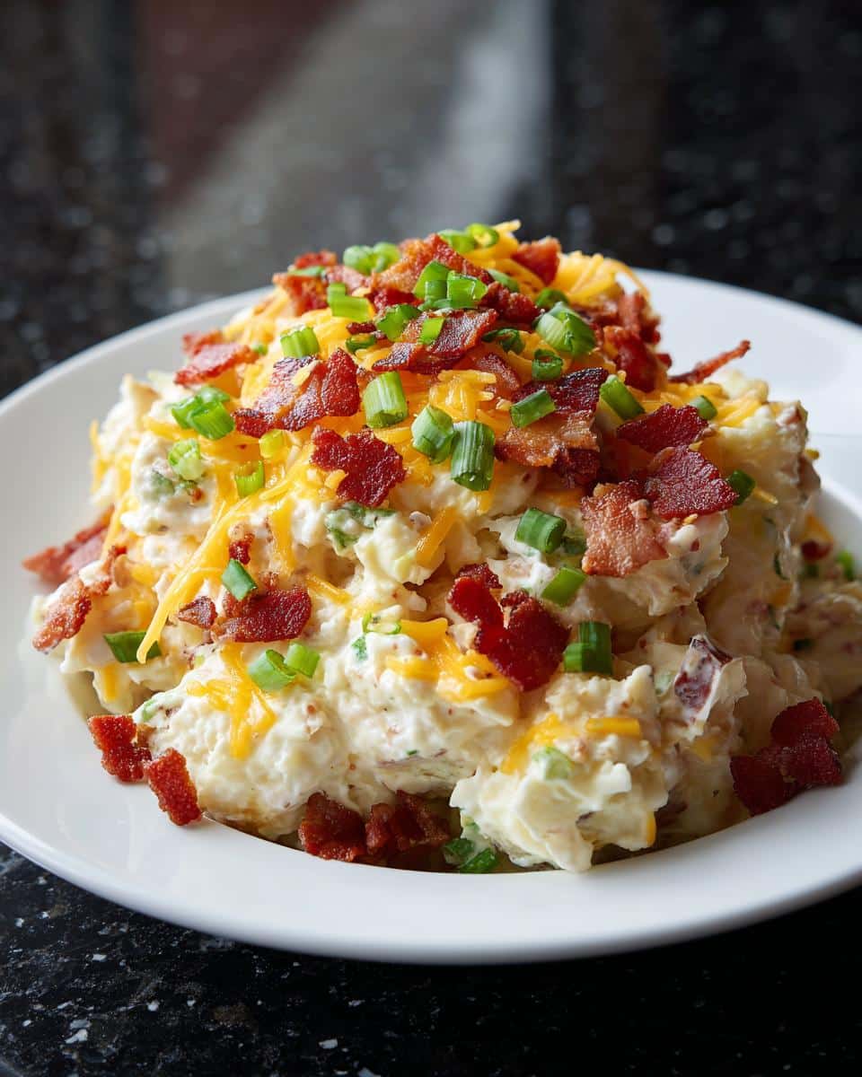 Loaded potato salad with turkey bacon - detail 3