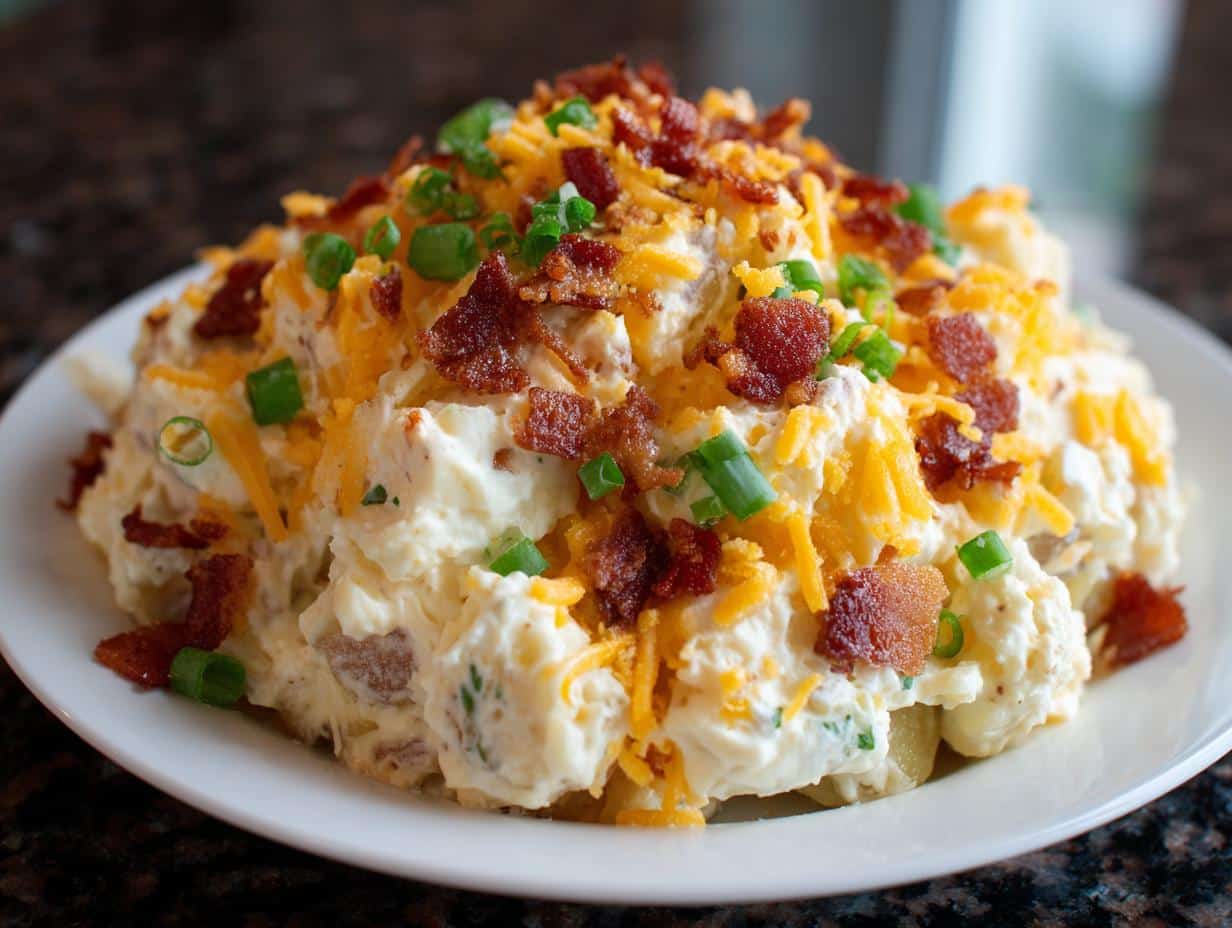 Creamy Loaded Potato Salad with Turkey Bacon in 4 Easy Steps